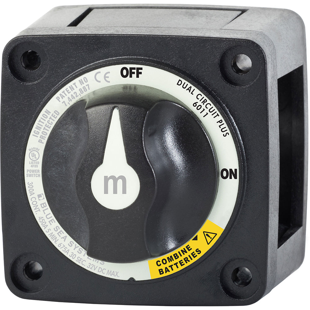 Blue Sea 6011200 mSeries Battery Switch Dual Circuit Plus Black 6011200