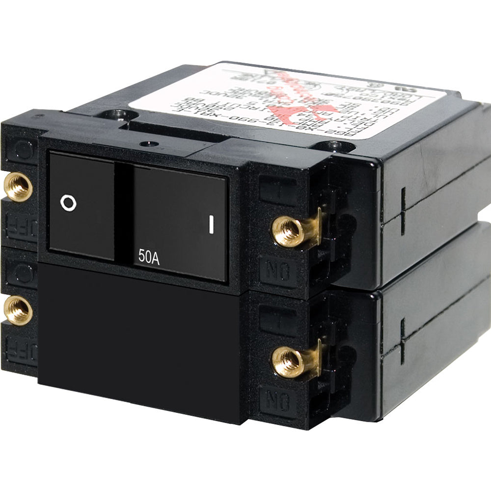 Blue Sea 7417 ASeries Flat Rocker Circuit Breaker Double Pole 50A 7417