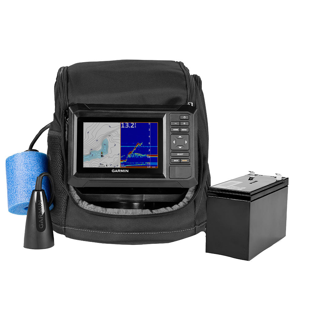 Garmin ECHOMAP UHD2 Keyed 5 cv Ice Fishing Bundle wECHOMAP UHD2 53cv Dual BeamIF Transducer 0100259035
