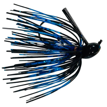 Blue Rock Custom Tackle 1099 Jig, a detailed fishing jig with vibrant colors designed for freshwater or saltwater fishing.