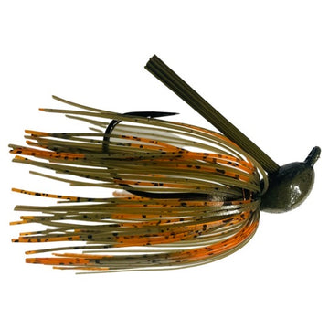 Blue Rock Custom Tackle 1099 XL Jig showcases a durable fishing jig with vibrant colors, designed for angling success.