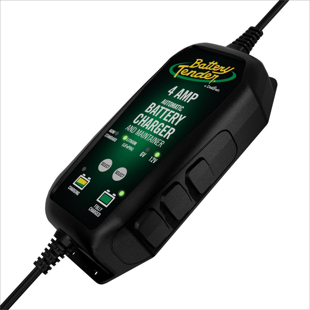 Battery Tender 6V12V 4A Lead Acid  Lithium Selectable Battery Charger 0220209BTWH
