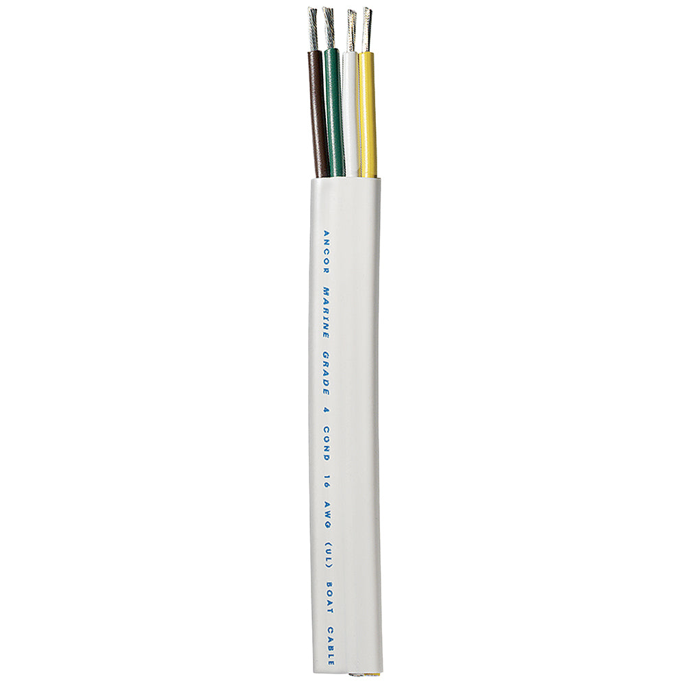 Ancor Trailer Cable  164 AWG  YellowWhiteGreenBrown  Flat  100 154010