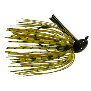 Blue Rock Custom Tackle 1099 Jig showing a close-up of the jig with detailed hooks and vibrant colors for fishing.