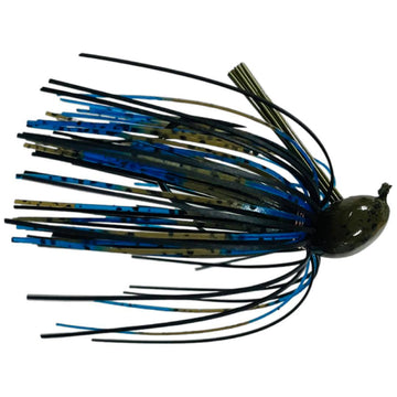 Blue Rock Custom Tackle 1099 Jig showing a close-up of the durable fishing jig with vibrant colors and textured design.