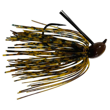 Blue Rock Custom Tackle 1099 Jig showing a close-up of the jig with its detailed design and vibrant coloration for fishing.